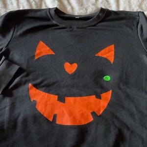 Kids Halloween Pumpkin Face Costume Shirt